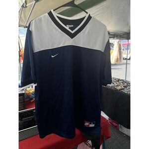 Vintage 90s‎ Nike V Neck Soccer Jersey Shirt Large Colorblock Swoosh Embroidered